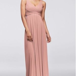 Davids bridal Bridesmaid Long Mesh Dress